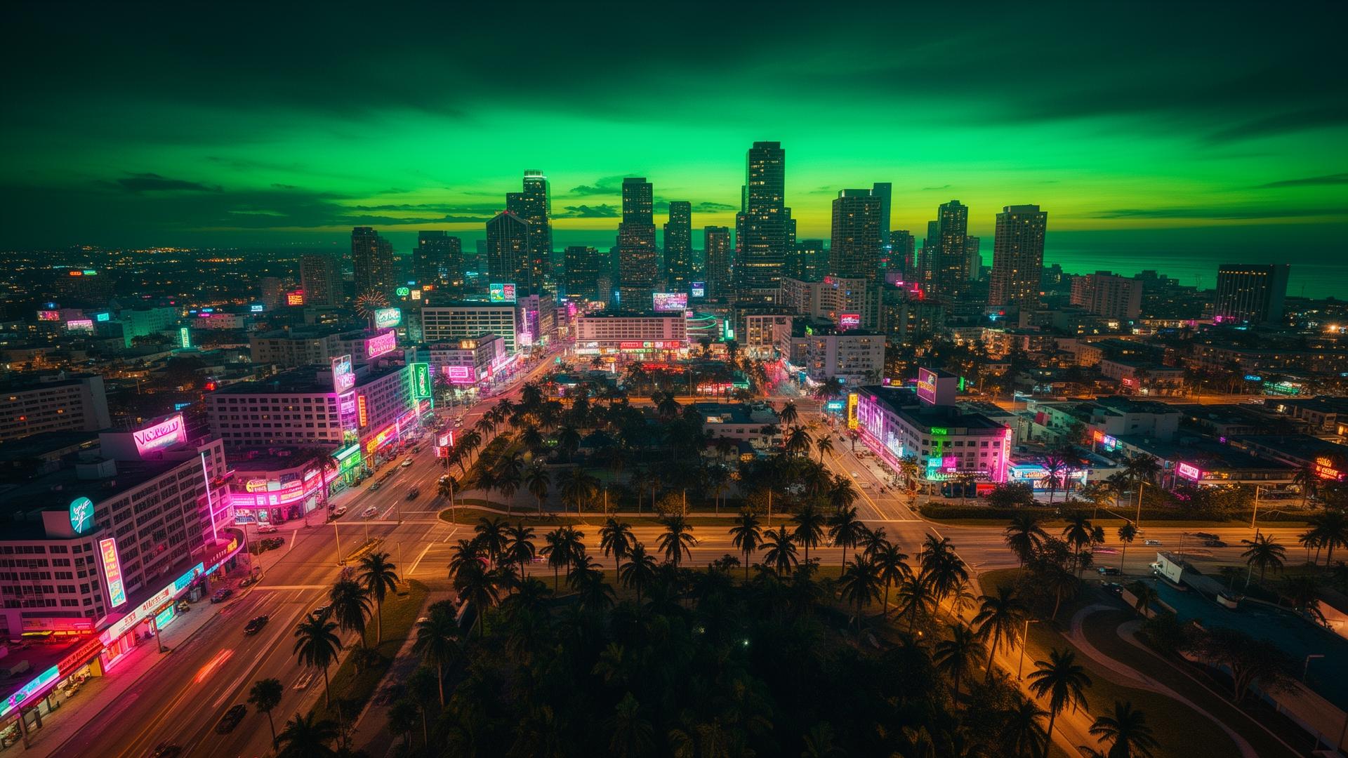 Horizon city skyline at night